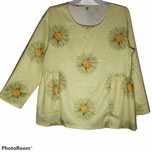 Misslook women's plus size 3X sunflower print pullover blouse. 845